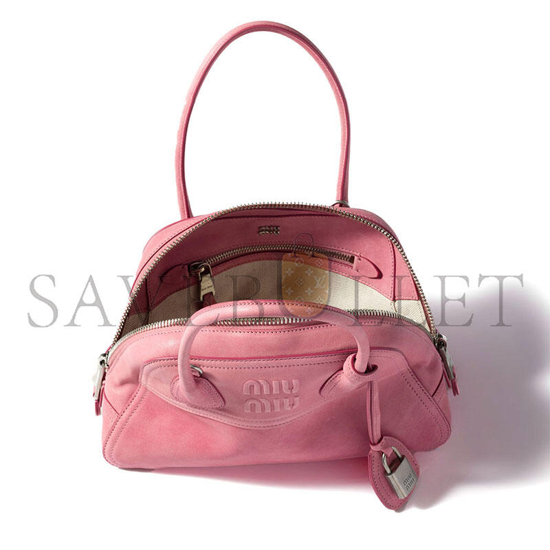 MIU MIU VIVANT NAPPA SOFT LEATHER HANDBAG 5BB200 (28*17*9.5cm)